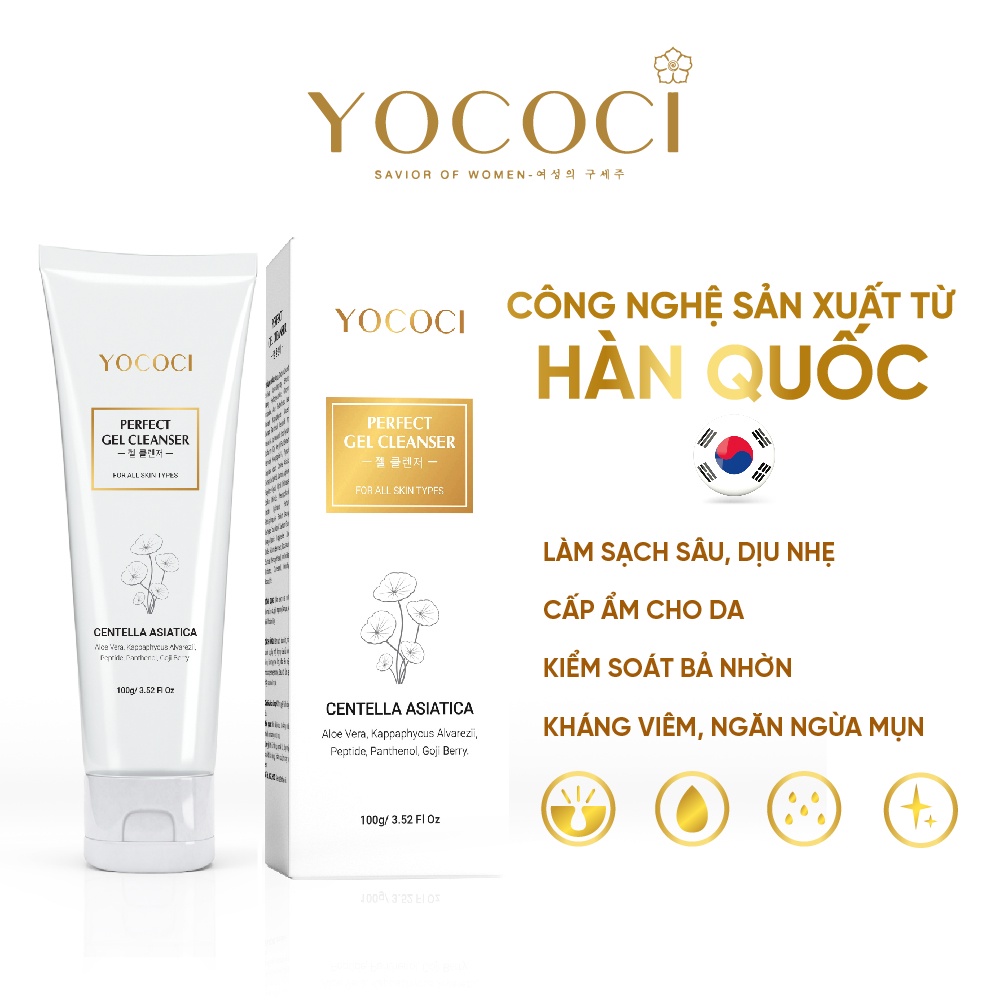 Bộ 4 Sản Phẩm YOCOCI Gồm 1 Gel Rửa Mặt 100g, 1 Kem Face 20g, 1 Kem Chống Nắng 50g & 1 Serum 20ml