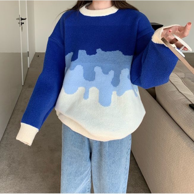 Áo Len Nữ Dài Tay Cổ Tròn Thời Trang Hàn Mới