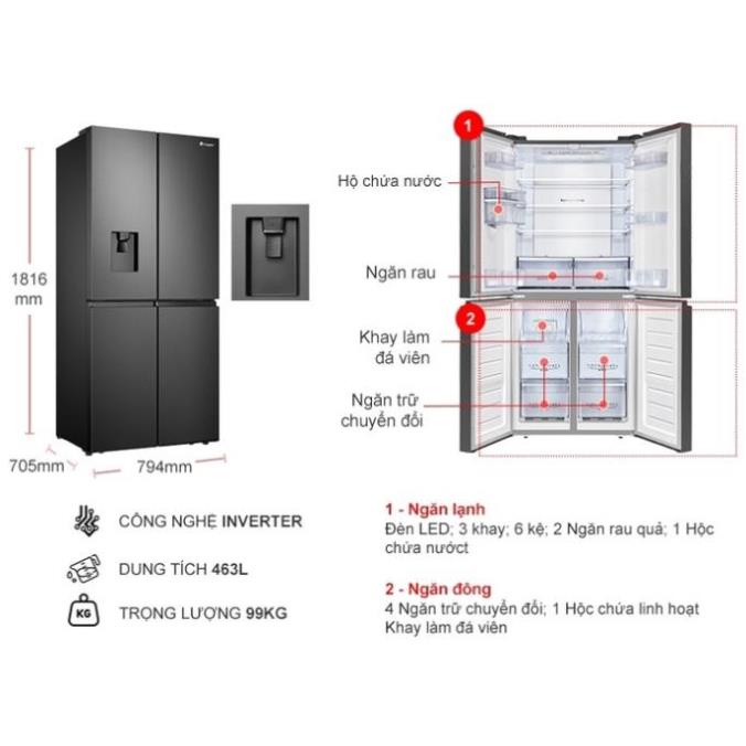 Tủ Lạnh Casper Inverter 463 Lít RM-522VBW 4 Cánh < Chính hãng BH:24 tháng tại nhà toàn quốc >- Mới Đập Hộp 100% | BigBuy360 - bigbuy360.vn