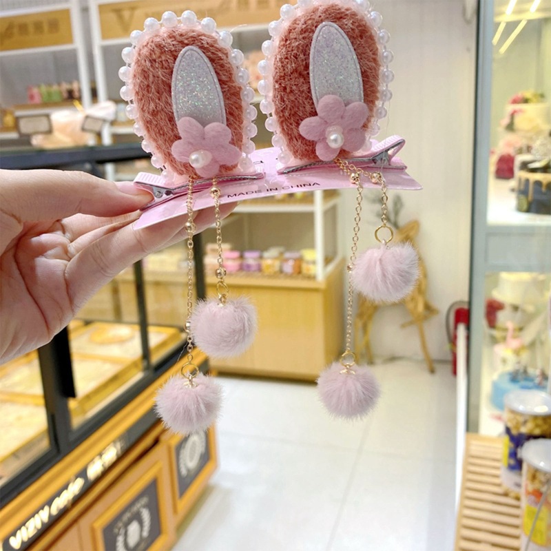 Kẹp Tóc Đính Bóng Lông Tua Rua Phong Cách Cổ Điển Mừng Năm Mới