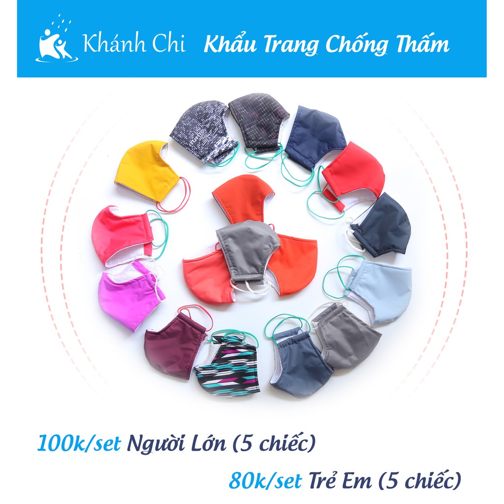 Khẩu trang vải Khánh Chi chống giọt bắn,tia UV đồ tự may handmade - chất chống thấm