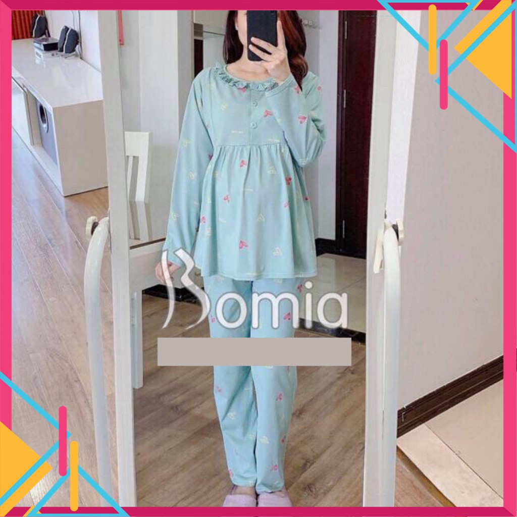 [HÀNG HÓT] Bộ Đồ Bầu Sau Sinh Kéo Khoá Ti, Cổ Bèo Cực Xinh