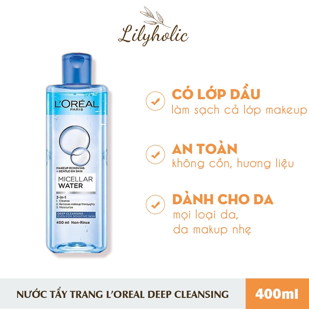 Nước Tẩy Trang Loreal - L'Oreal Paris 3-in-1 Micellar Water 400ml