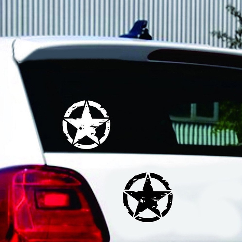 Nhãn dán Army Star; Decal ngôi sao năm cánh; Phụ kiện trang trí xe ô tô Sticker ngôi sao năm cánh phong cách Mỹ