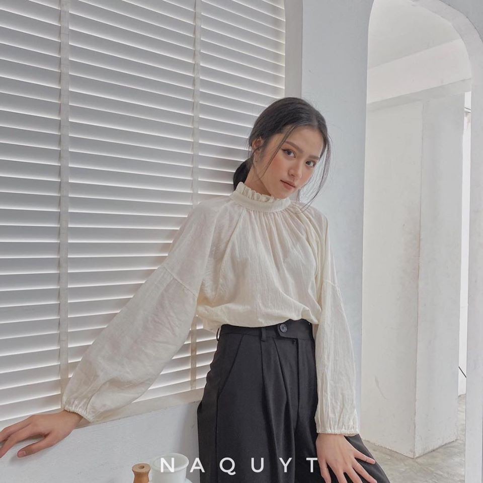 Áo cổ trụ bo chun phần cổ & tay