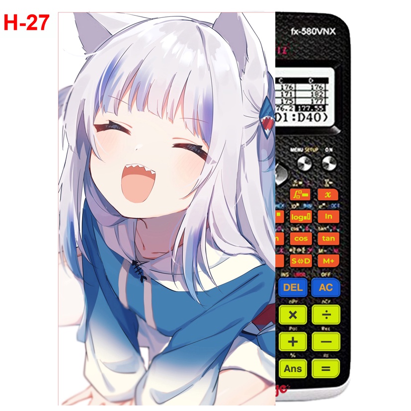 Decal Máy tính CASIO fx570, fx580...anime Gawr Gura
