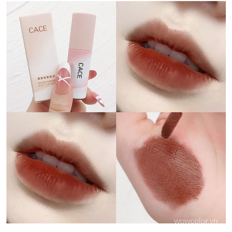 [Son Mới Giảm Sâu] Son kem lì nội địa trung không thấm nước cace mềm môi màu cam lâu trôi