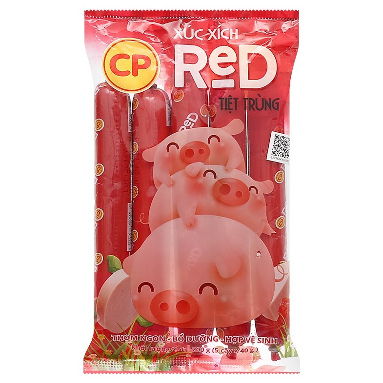 Xúc xích heo / bò tiệt trùng C.P gói 200g