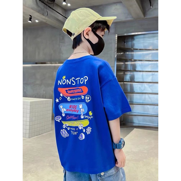 Áo Thun Đen Tay Ngắn Thời Trang Mùa Hè 2022 Cho Bé Trai