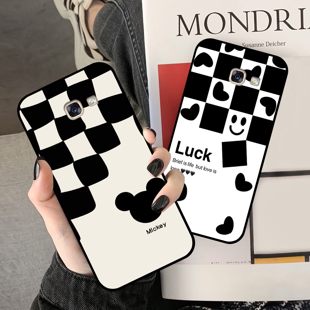 Ốp lưng Samsung A3 2016 / A5 2016 / A7 2016 in hình sọc caro, họa tiết đen trắng dễ thương