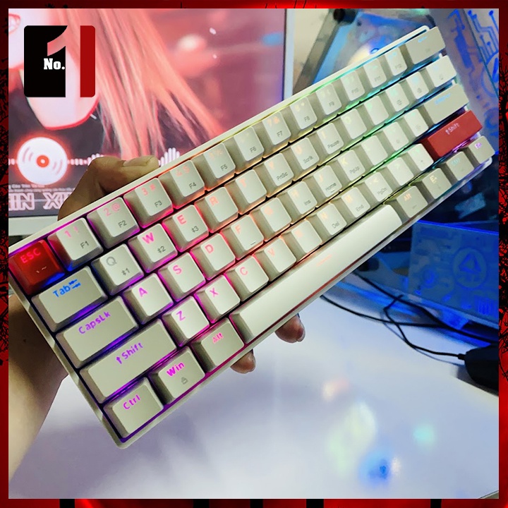 Bàn Phím Cơ Keycap Xuyên Led Gaming Bluetooth Máy Tính Newmen GM610 Màu Trắng Led RGB Bàn Phím Không Dây Laptop Pc
