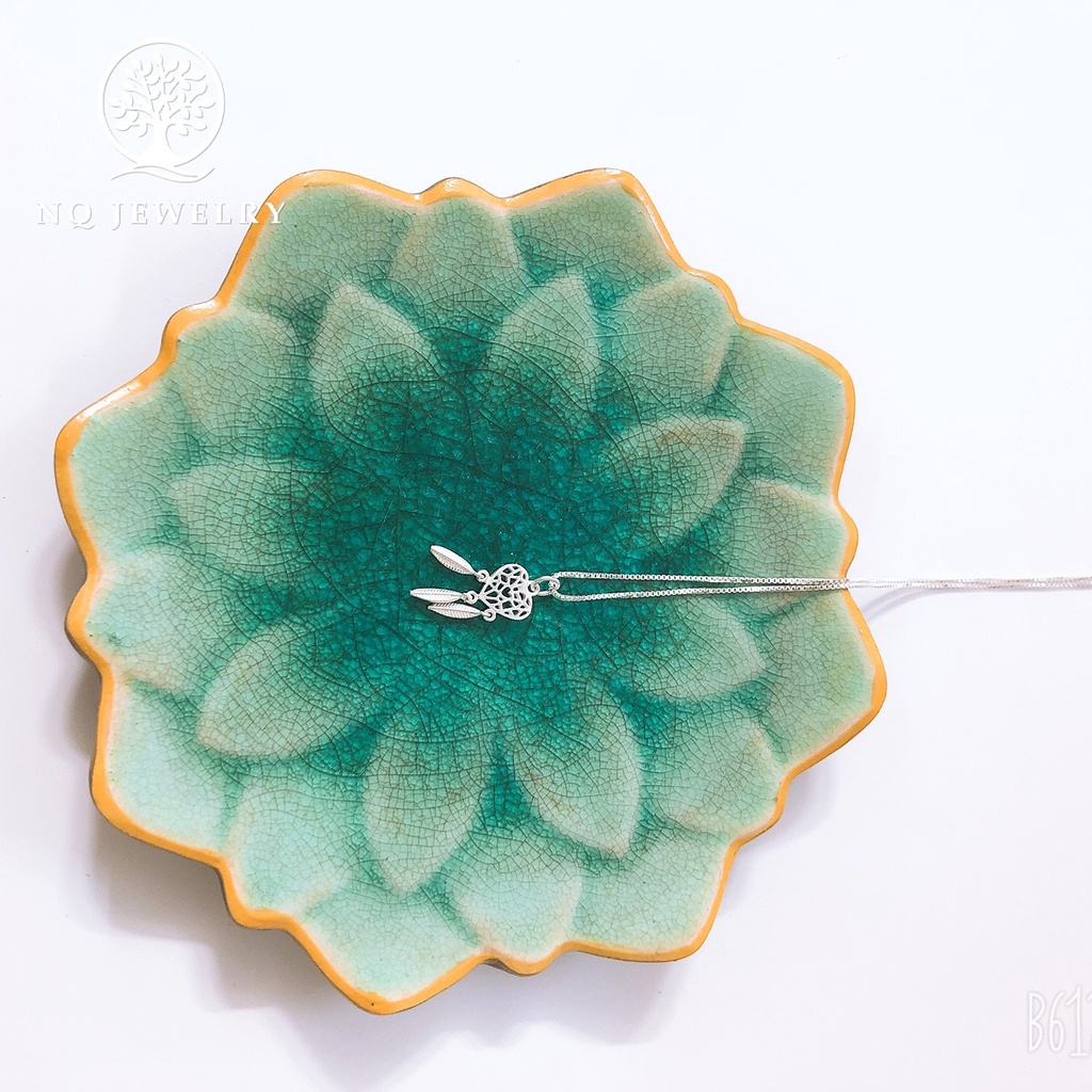 Dây chuyền bạc mặt dreamcatcher hình trái tim - NQ Jewelry