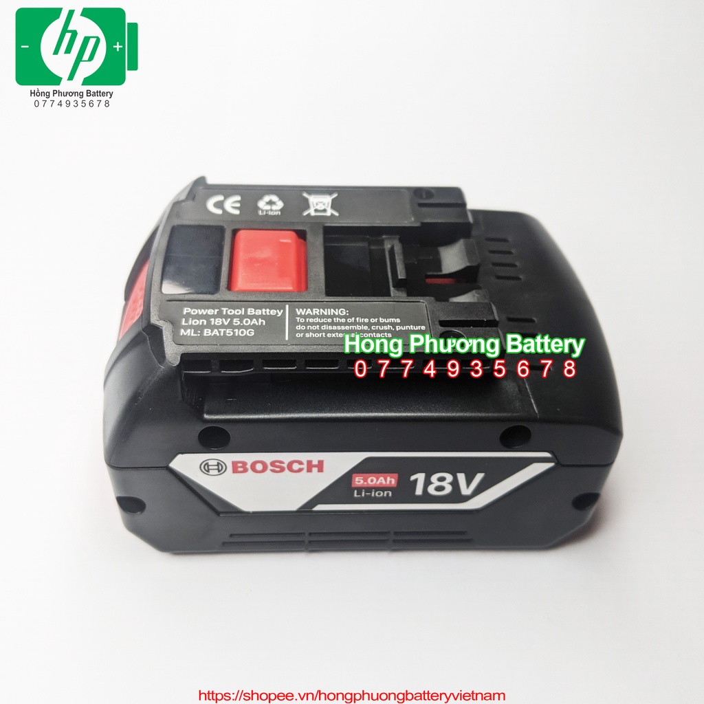 Vỏ Bosch 18V 2P nhận sạc zin, báo pin, mạch xả trực tiếp [ HP Battery ]