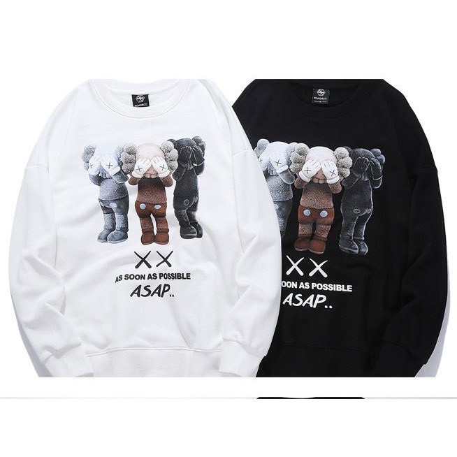 Áo sweater nỉ bông KAWS 3 con unisex