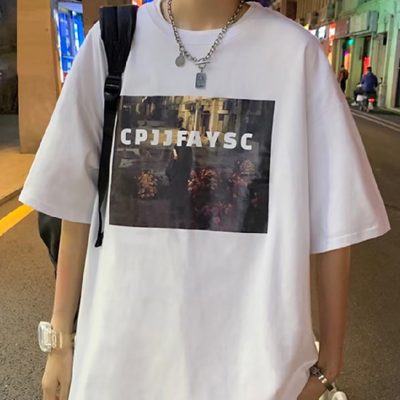 Áo Thun Dáng Rộng In Chữ Phong Cách Hip Hop Đường Phố Thời Trang Mùa Hè Cho Nam Và Nữ Cỡ Lớn M-8XL