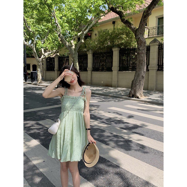 Đầm 2 dây nhúm ngực ulzzang | BigBuy360 - bigbuy360.vn