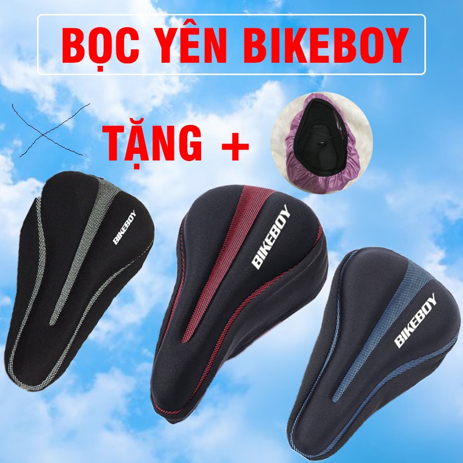 Bọc Yên Xe Đạp BIKEBOY Siêu Dày Êm Ái Thoáng Khí Tặng Kèm Túi Trùm Mưa Yên Xe