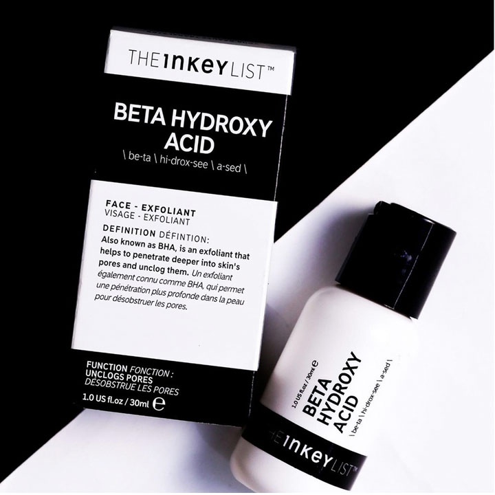 Tẩy da chết hoá học, serum giảm mụn kiềm dầu mờ thâmn The Inkey List Beta Hydroxy Acid Exfoliant 2%