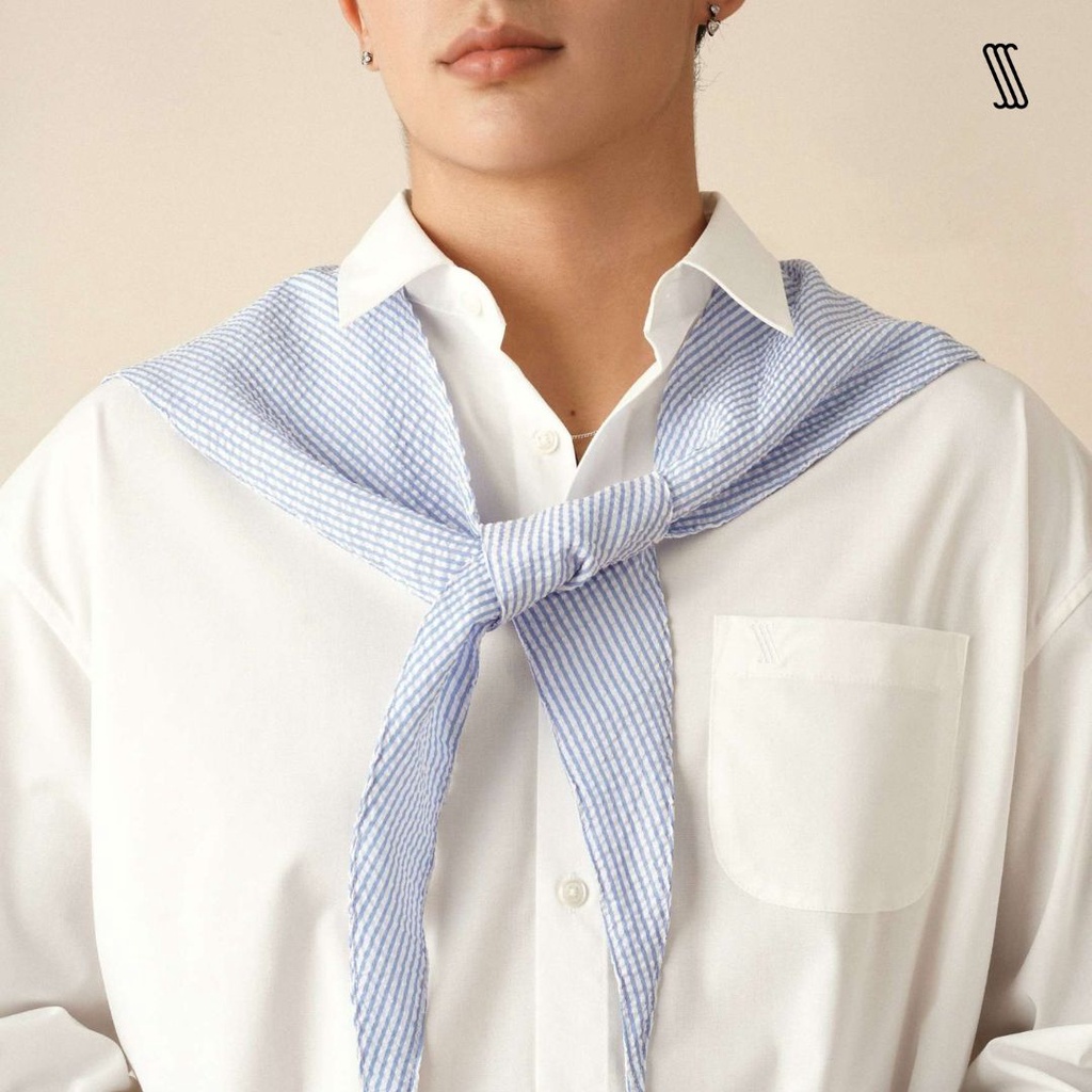 Áo sơ mi nam cổ đức SSSTUTTER form refined fit sơ vin linh hoạt có kèm khăn choàng phong cách hàn quốc VENICE SHIRT
