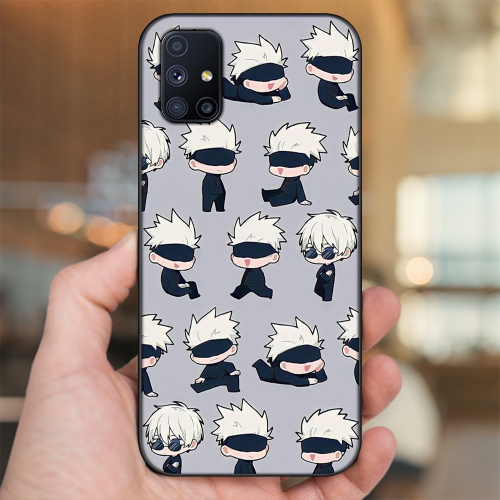 Ốp lưng Samsung M51 viền đen in hình Satoru Jujutsu Kaisen