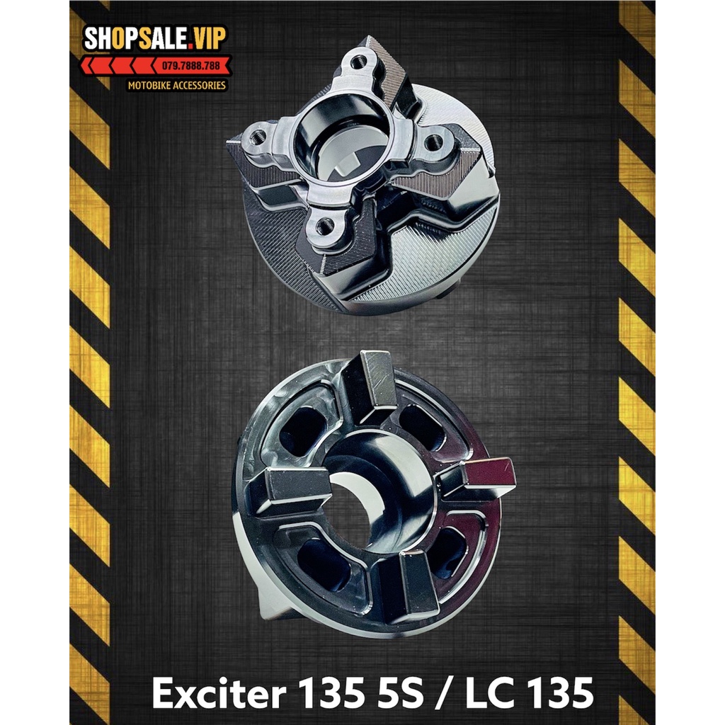 Cùi Đĩa Nhôm CNC Cho Exciter135 2011-2014 (Màu Đen)