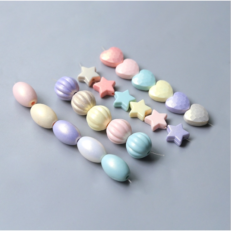 Set 50 Hạt Xỏ Lỗ Hình Trái Bí Ngô Ngôi Sao Năm Cánh Dùng Làm Trang Sức Thủ Công