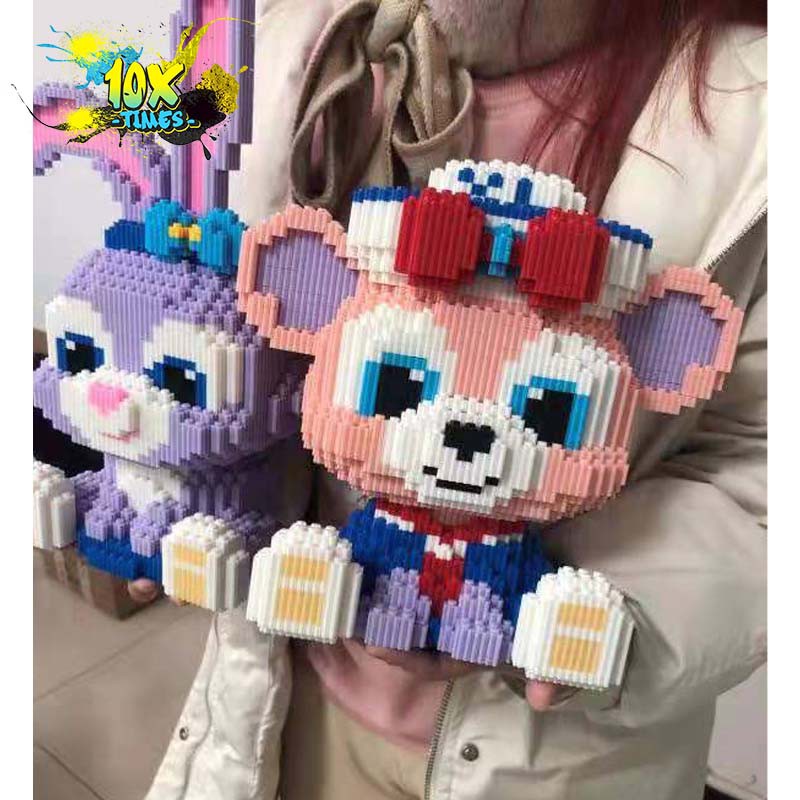 (size 35 cm) đồ chơi lắp ghép 3d Thỏ tím stella lou dễ thương cute quà tặng sinh nhật bạn gái, đồ decor