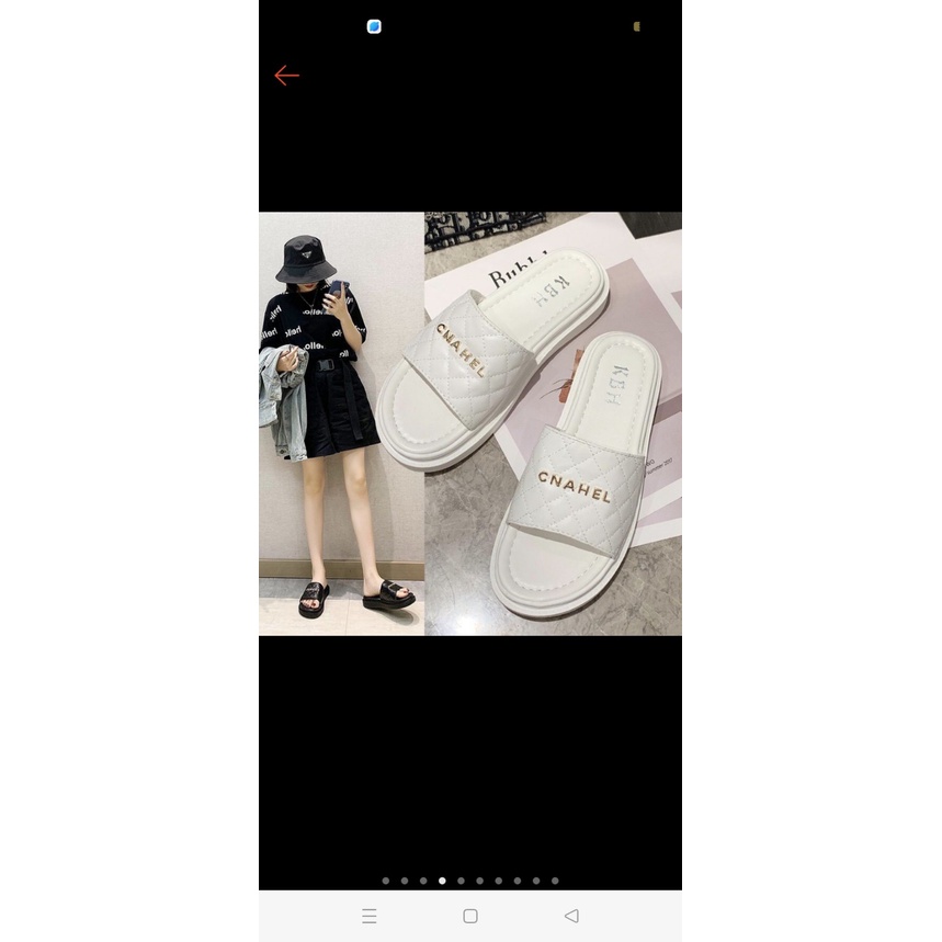 Dép bánh mì gắn chữ,đế 3-4cm siêu nhẹ màu trắng và đen siêu HOT