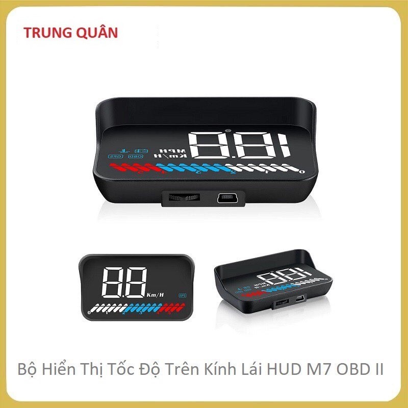 HUD M7 Ô tô Hiển Thị Tốc Độ Kết Nối OBD + GPS ( RẺ VÔ ĐỊCH)