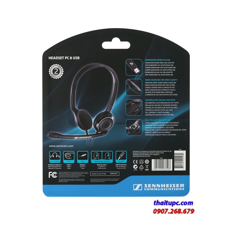 Tai Nghe Chụp Tai Sennheiser PC8 USB - Hàng Chính Hãng