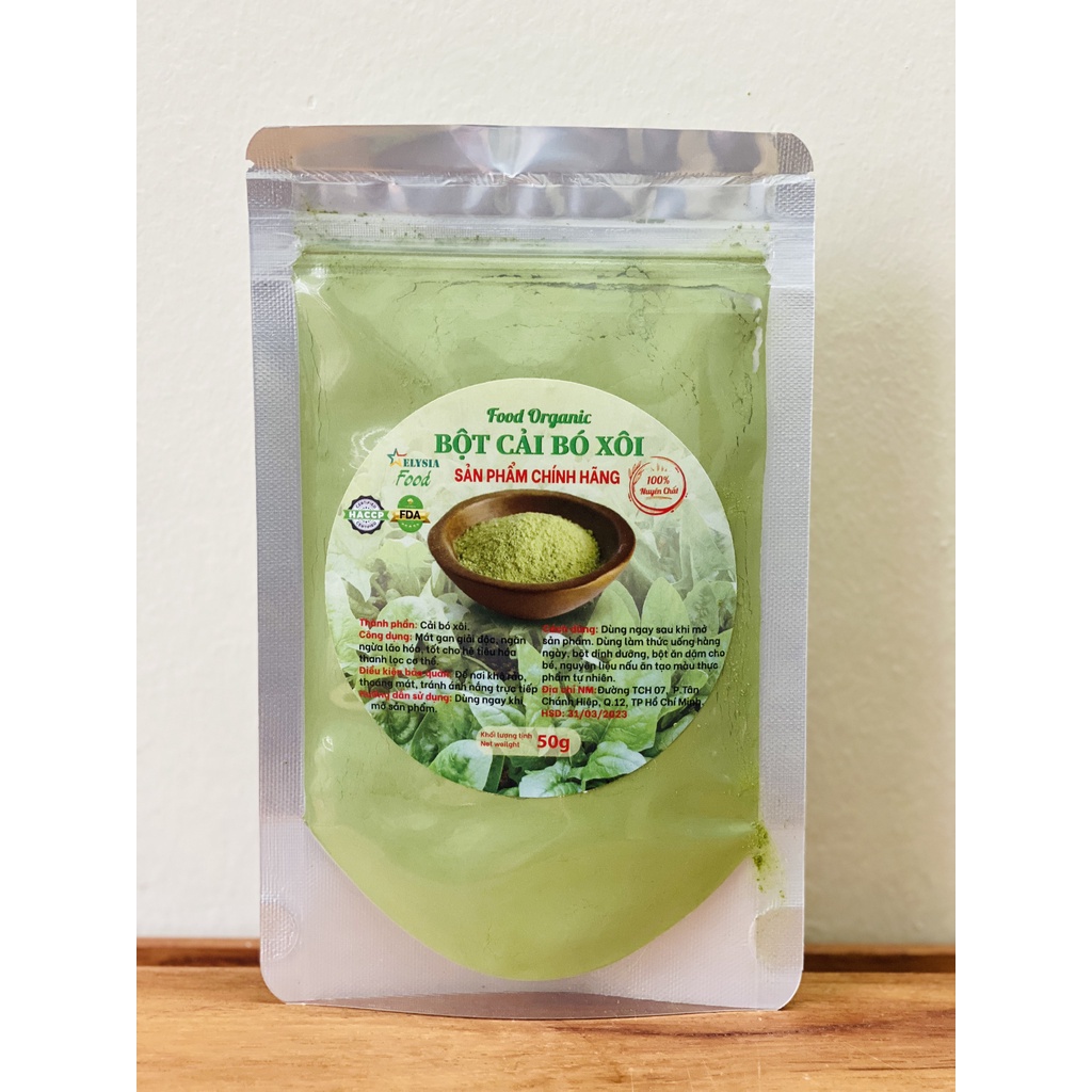 Bột Cải Bó Xôi Organic 100% nguyên chất - Loại đặc biệt bổ dưỡng - 10g,50g