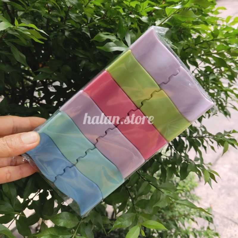 Vỉ kẹp càng cua 5 răng màu nhám nhựa dẻo đẹp
