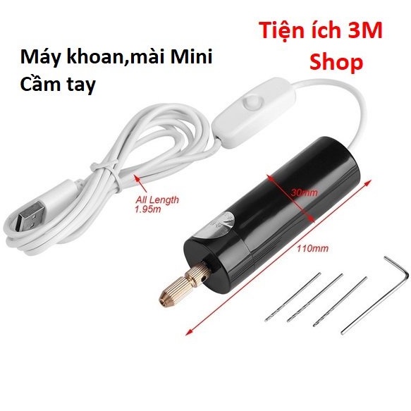 Máy Khoan Điện Tử Mini Cầm Tay Chuyên Dùng Khắc Chữ Làm Handmade Nguồn DC 5V Công Suất 10W