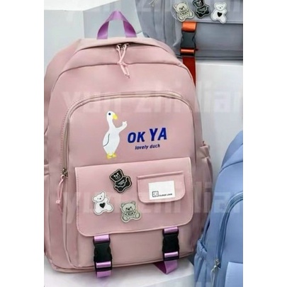 Balo ULZZANG học sinh cấp 2, cấp 3, balo du lịch mã 886605 hình chú vịt nghộ nghĩnh