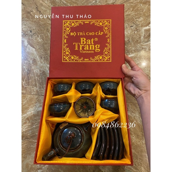 Bộ ấm chén Hoa Trong Lòng men hoả biến CHÍNH HÃNG NGHỆ NHÂN BÁT TRÀNG