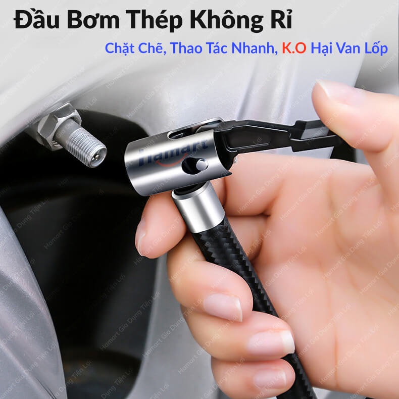 Bơm Lốp Ô Tô Tự Ngắt Mini Pin Tích Điện SUITU 12V Máy Bơm Xe Điện Tử Màn LED Đo Áp Suất Lốp Cao Cấp