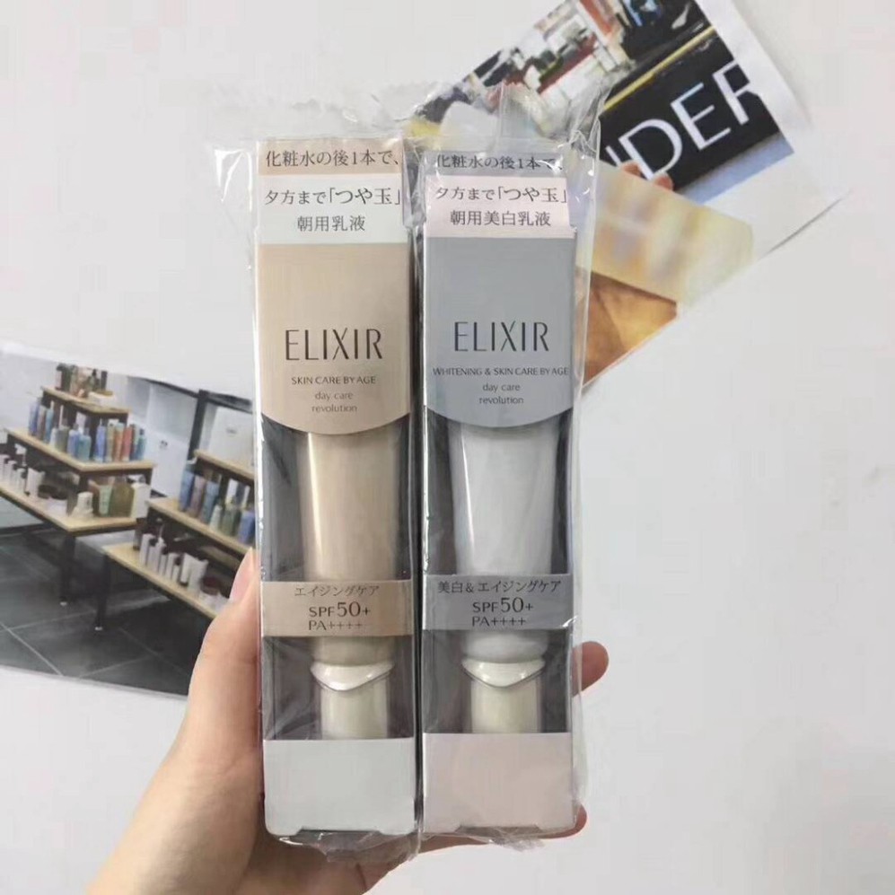 [Nhật nội địa] Kem dưỡng ngày chống nắng Shiseido Elixir White Day Care Revolution SPF 30/50 PA +++ 35ml