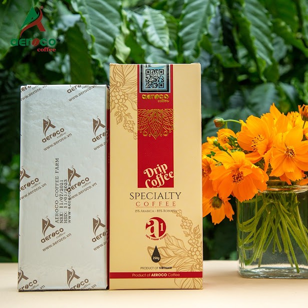 Hộp 250g Cà phê đặc sản_Specialty Coffee A1 AEROCO nguyên chất 100%, rang mộc, hậu vị ngọt thơm quyến rũ, pha phin
