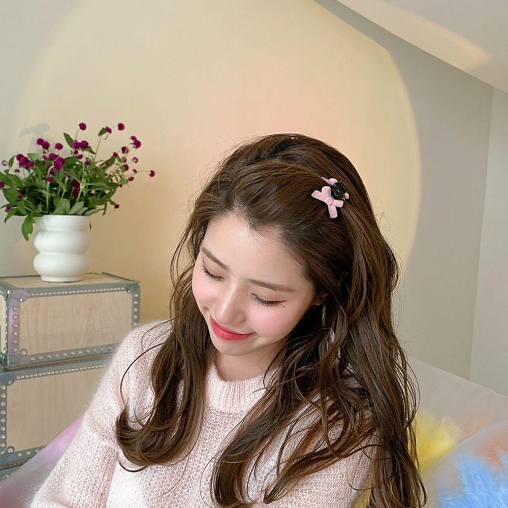 Kẹp Tóc Nơ WMES15H Màu Trơn Phong Cách Hàn Quốc Ngọt Ngào Thời Trang Thu Đông Cho Bé Gái
