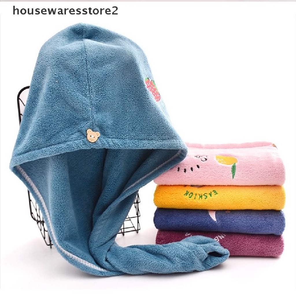 Set 2 Khăn Quấn Tóc Bằng Sợi Micro Siêu Thấm Hút Nhanh Khô Tiện Dụng Cho Nữ