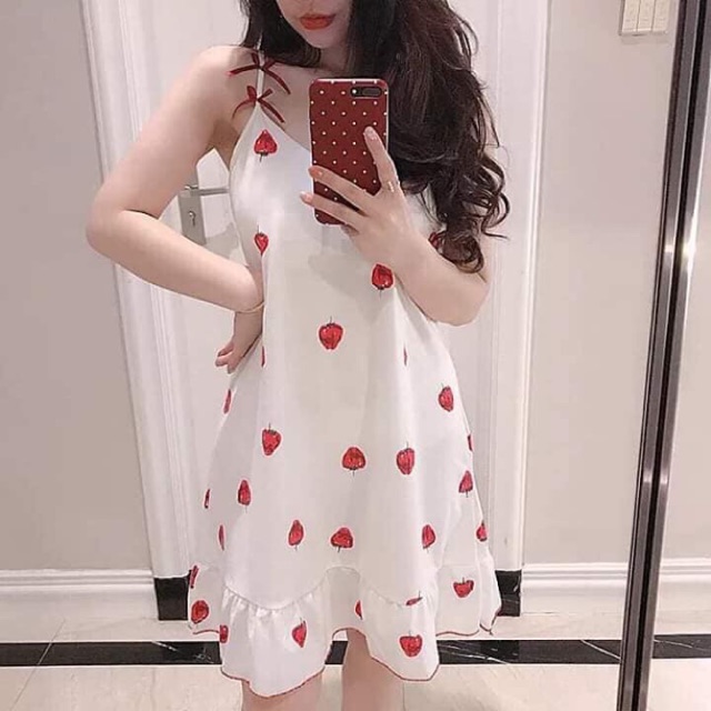 Váy ngủ hai dây dễ thương