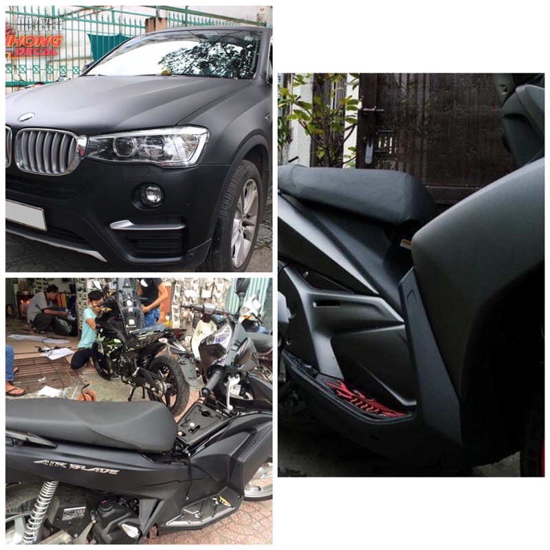 Deacl đen nhám chống trầy xước cao cấp 3 lớp dán xe máy oto …