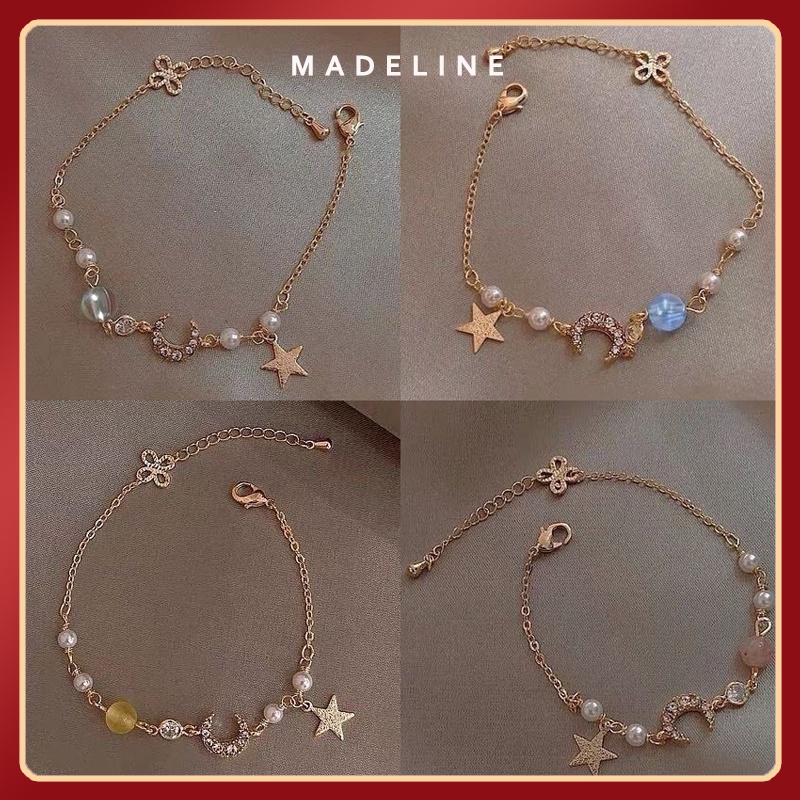 Vòng tay nữ Madeline T24 xâu hạt 4 màu dể thương, kiểu dáng thời trang phong cách Hàn Quốc