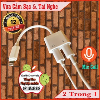 Jack Chuyển Đổi cho iphone lightning Thành Cổng Sạc & Cổng Tai Nghe Cao Cấp Bh - 12 Tháng - jack Chuyển Đổi iphone