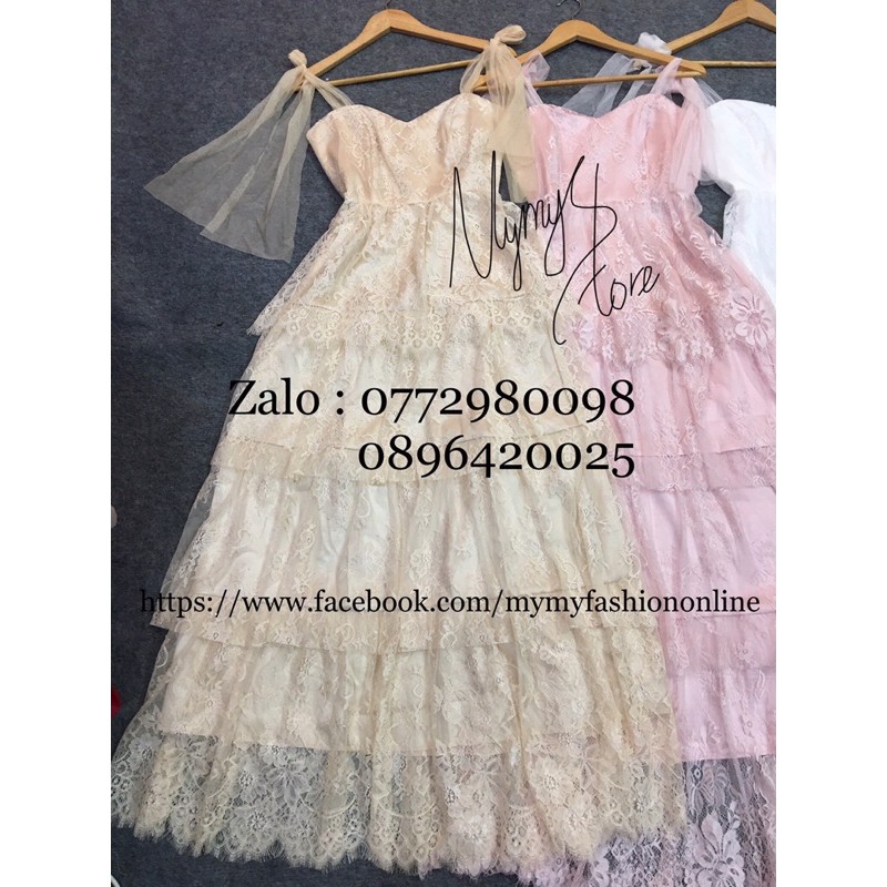 Đầm maxi dự tiệc ren xếp tầng TRIPBLE T DRESS -size M/L ( ảnh/video thật) MS203V