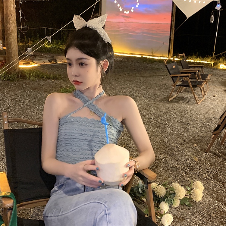 Cocory vn Áo croptop thiết kế sát nách thời trang mùa hè quyến rũ cho nữ