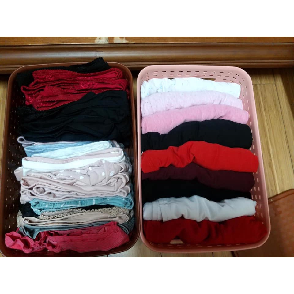 Giỏ Đựng Đồ giả mây phong cách Hàn Quốc / Song Long thùng nhựa đan đủ size nhiều màu đẹp Huyna Mart 257X