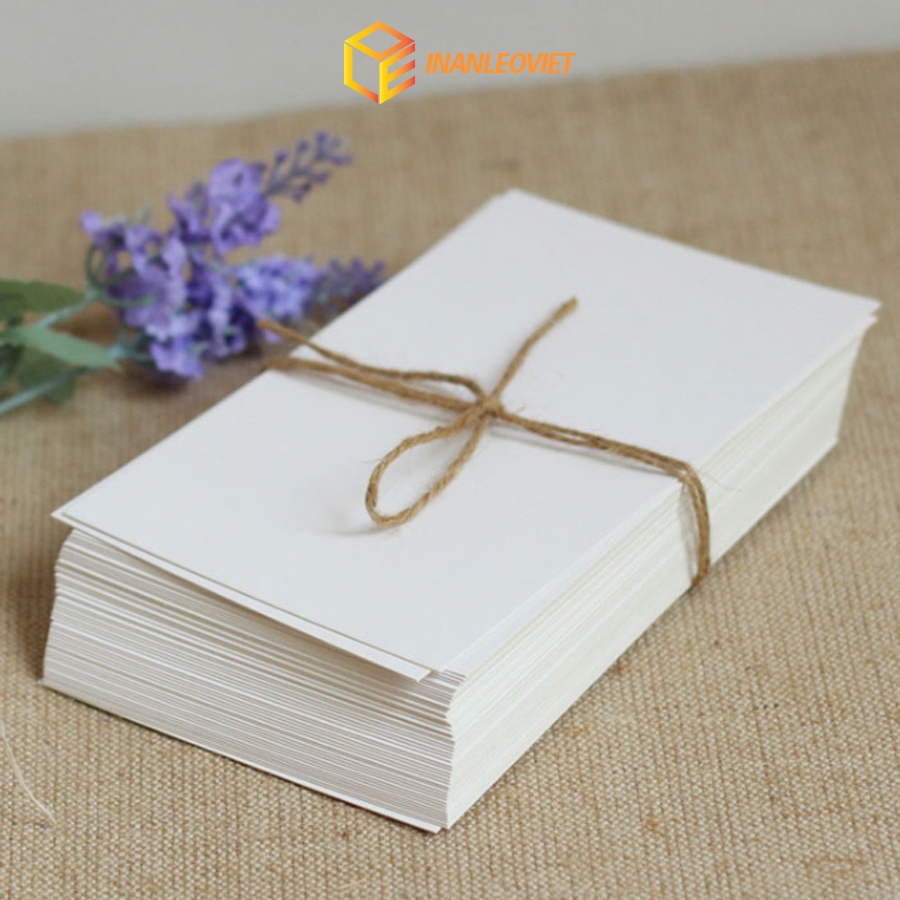 Thiệp trơn kraft nâu và trắng kích thước 9.5x14.5cm ~ A6 để viết lời cảm ơn, chúc mừng định lượng giấy cứng cao cấp 300g