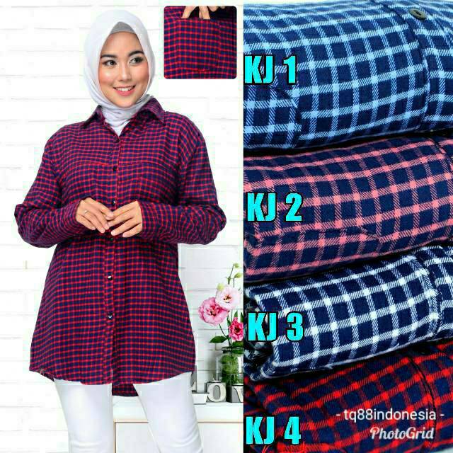 Cô Gái Mặc Áo Sơ Mi / xxl / Áo Sơ Mi Vải Flannel / Viền Kẻ Sọc / Áo Sơ Mi jumbo / Viền / Viền xxl