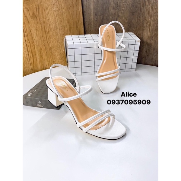 (Hình Thật ) Giày Dép Sandal Cao Gót 5P, Da mở Gót Vuông Mũi tròn - Hàng VNXK Cao Cấp - Full Size 34-40